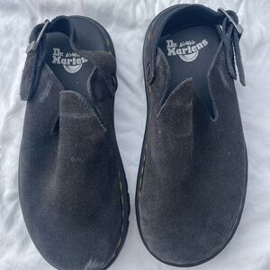 Dr. Martens Charcoal Suede Zebzag Mules (8)